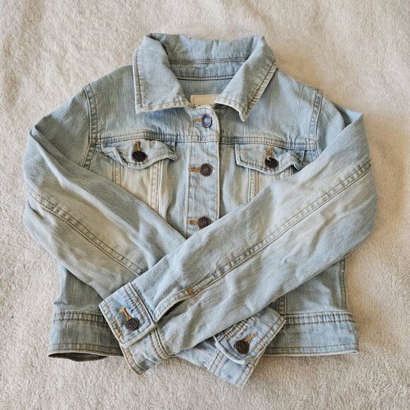Girls Cherokee Light Acid Wash Denim Jean Jacket, M 7/8 - Picture 10 of 13